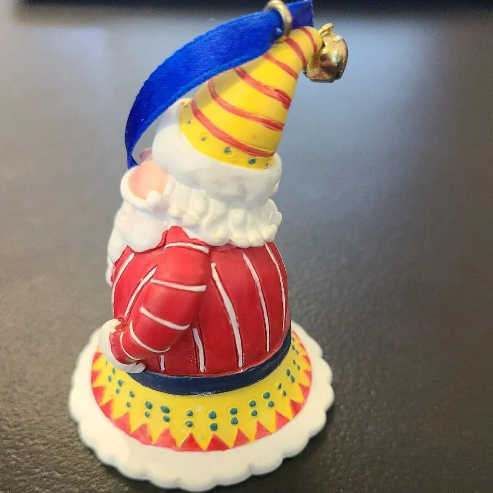 Avon Santa Tune Christmas Ornament Bell 1998 Hand Painted Ceramic EUC - Picture 4 of 6